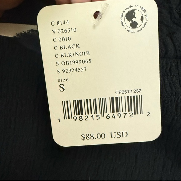 Free People Black Ruffled Tube Top Size S - Picture 3 of 4